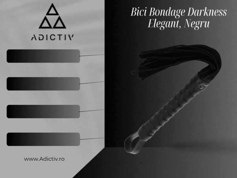 Bici Bondage Darkness Elegant, din Material Premium, Negru, cu Maner Ergonomic [2]