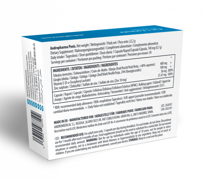 Capsule Andropharma Herbal Food, Supliment Natural pentru Marirea Penisului si Stimularea Erectiei, 30 Bucati [3]