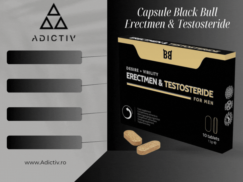Capsule Black Bull Erectmen & Testosteride – Supliment Premium pentru Potenta si Niveluri Optime de Testosteron [2]