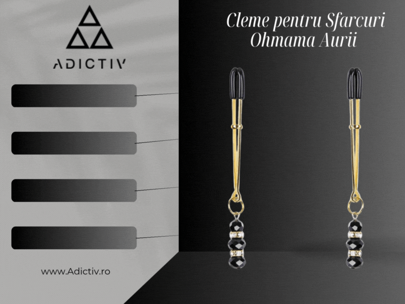 Cleme pentru Sfarcuri Ohmama Aurii cu Pandantive Decorative - Accesorii Fetish de Calitate [2]