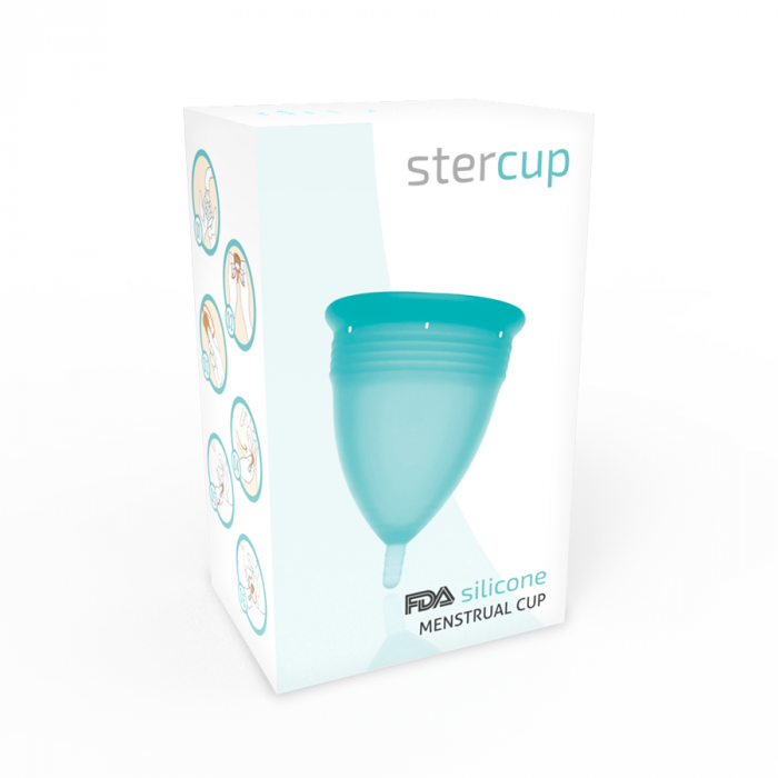 Cupa Menstruala Stercup Talia S, 100% Silicon FDA, 12 Ore Utilizare, Albastra, Confortabila și Ecologica [6]
