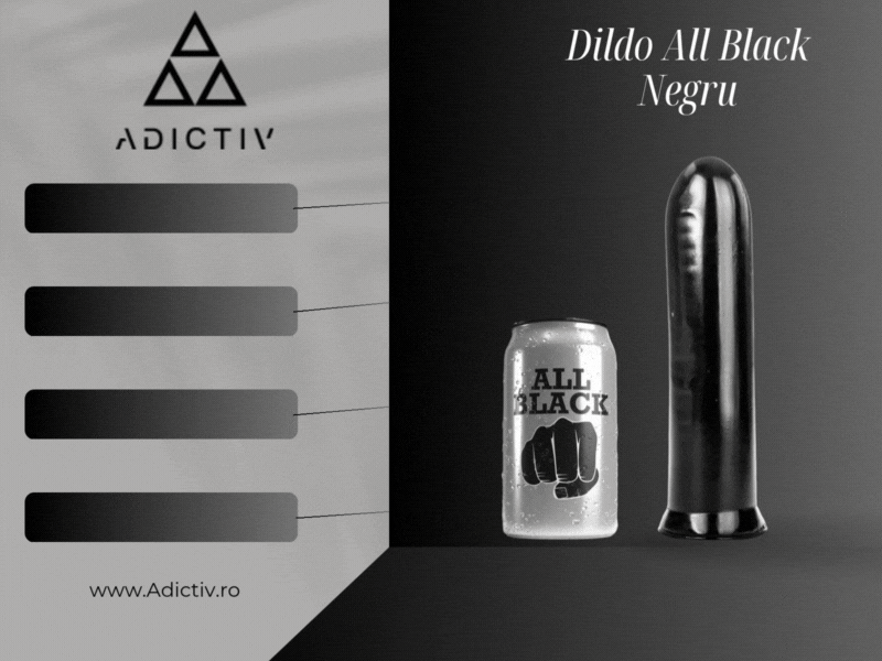 Dildo All Black Negru, Ideal Pentru Persoanele cu Experienta 19 cm [2]