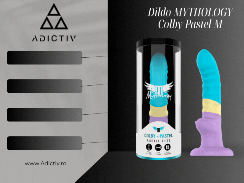 Dildo MYTHOLOGY Colby Pastel M – Design Realist, Silicon Premium, Ventuza Puternica, 17 cm [2]