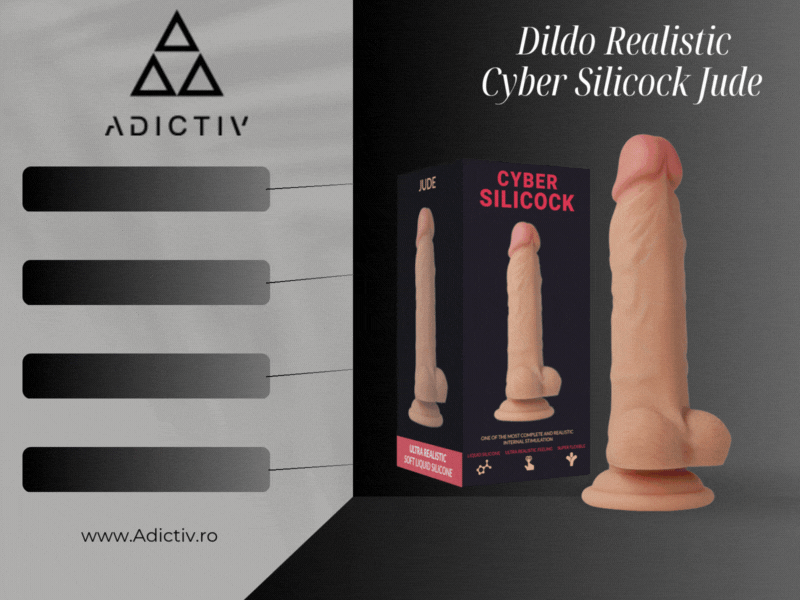Dildo Realistic Cyber Silicock Jude cu Ventuza - Lungime 18 cm, Material Premium din Silicon Medical [2]