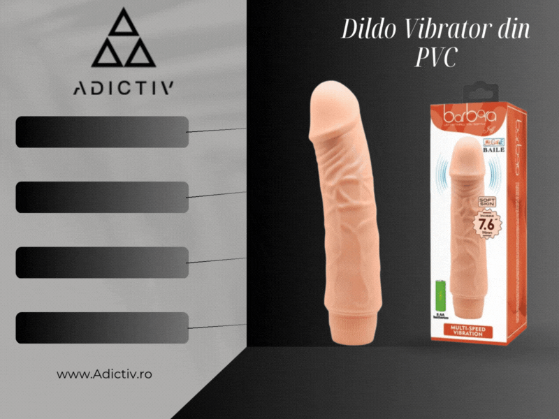 Dildo Baile Vibrator din PVC, Realist si Texturat, cu Vibratii Multivelocitate [2]