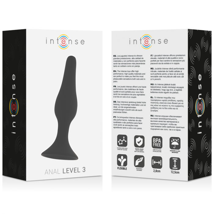 Dop Anal Intense Anal Level 3 Silicon Negru 12.5 cm [5]