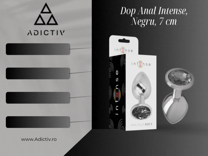 Dop Anal Intense cu Bijuterie Diamant, Metal Body-Safe, Negru, 7 cm, Marime S – Placere Glamuroasa si Eleganta [2]