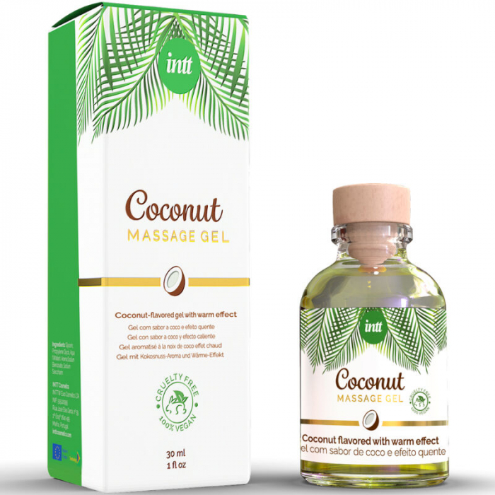 Massage Gel Vegan Coconut by INTT, gel de masaj vegan cu aroma si gust de cocos, 30 ml [3]