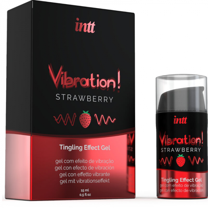 Gel stimulativ Vibration by INTT, lichid vibrat cu aroma de capsuni, 15 ml [3]