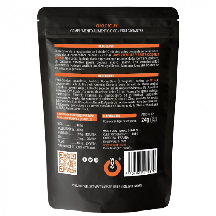 Guma de Mestecat WUG DELAY pentru intarzierea Ejacularii si Cresterea Libidoului - 10 Unitati [3]