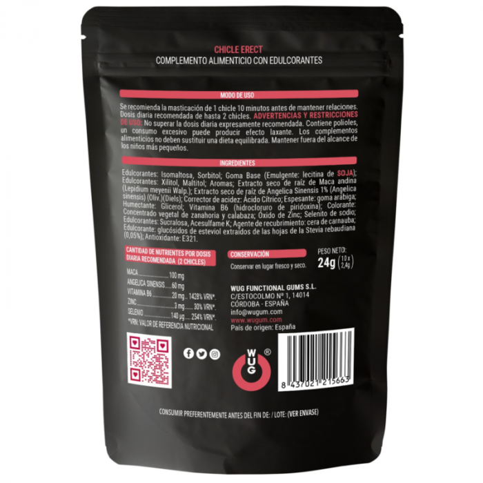 Guma de Mestecat WUG ERECT pentru Cresterea Erectiei si Libidoului - 10 Unitati [3]