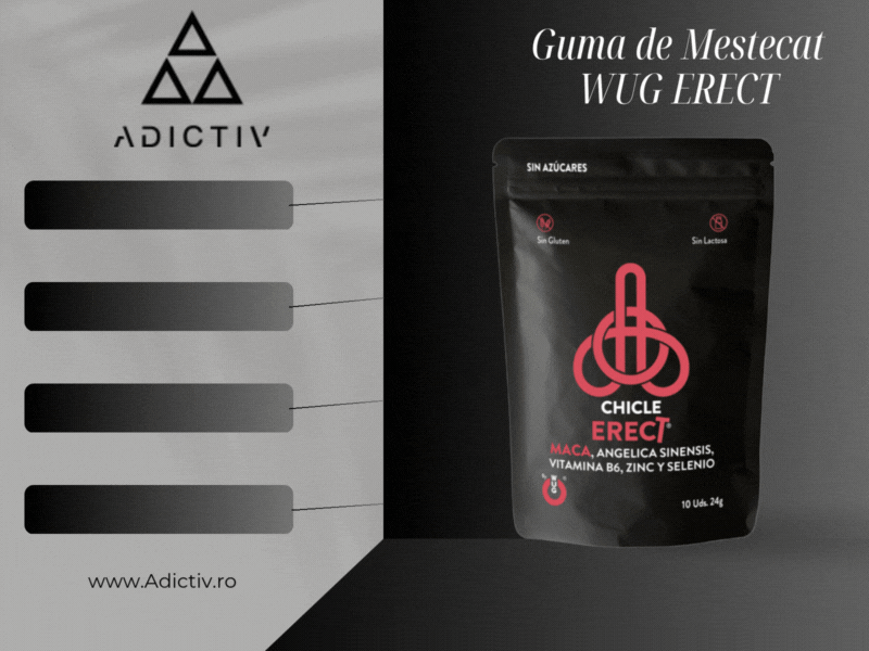 Guma de Mestecat WUG ERECT pentru Cresterea Erectiei si Libidoului - 10 Unitati [2]