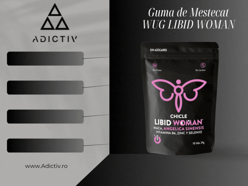 Guma de Mestecat WUG LIBID WOMAN pentru Cresterea Libido-ului Feminin si Fertilitate - 10 Unitati [2]