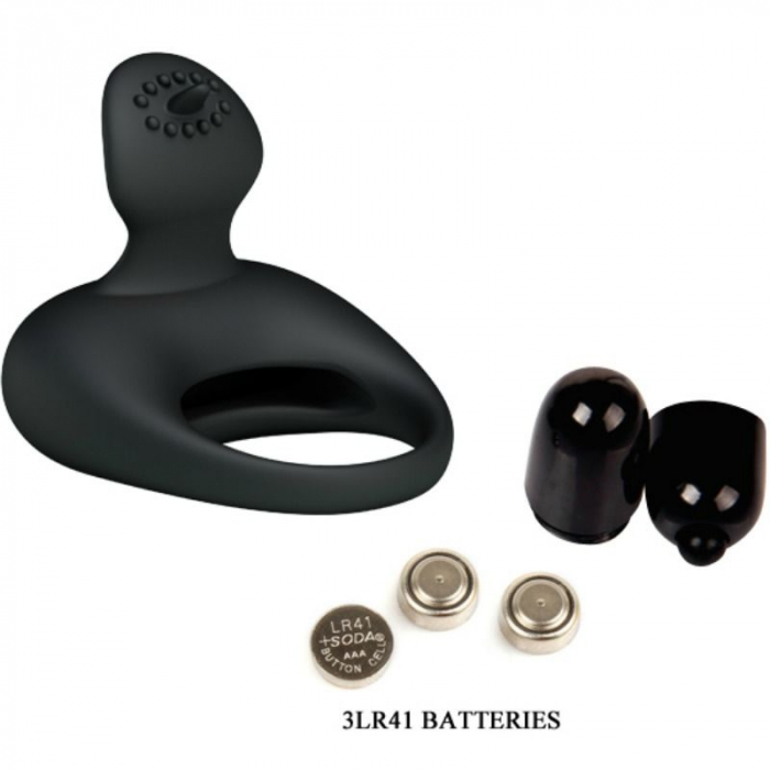 Inel Penis Vibrator  Pretty Love Stimulating Tonguo Negru [9]