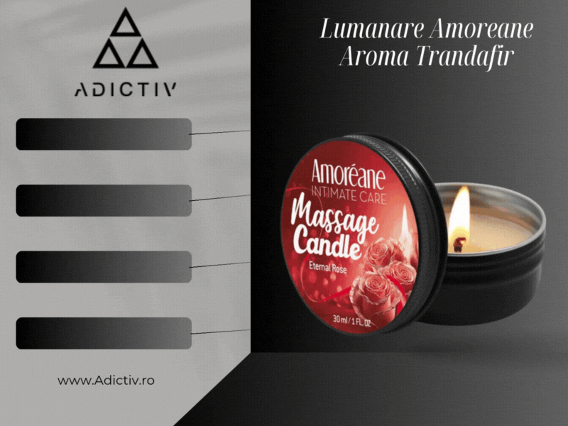 Lumanare pentru Masaj, Aroma Trandafir, 30 ml, Amoreane [2]
