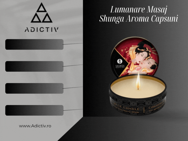 Lumanare pentru Masaj Shunga cu Aroma de Capsuni si Cava, Ulei Cald pentru Masaj Senzual, 30 ml [2]