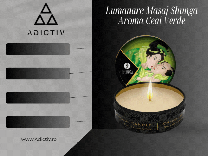 Lumanare pentru Masaj Shunga cu Aroma de Ceai Verde, Ulei Cald pentru Masaj Senzual, 30 ml [2]