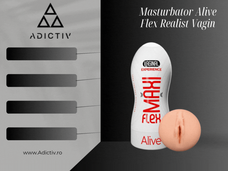 Masturbator Alive Flex Realist Vagin, Marime L, 19 x 7,8 cm, din TPE [2]