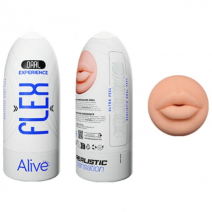 Masturbator Alive Flex Realist Gura, Marime M, 16 x 6 cm, din TPE [3]