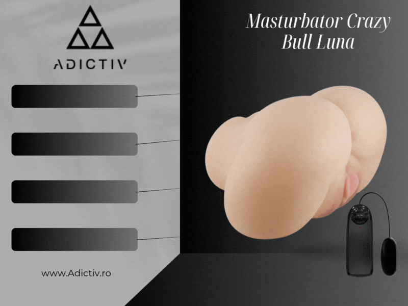 Masturbator Crazy Bull Luna, Realist, cu Vagin si Anus, Vibratii Reglabile, 1.48 kg [2]