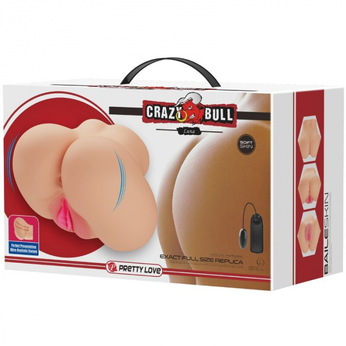 Masturbator Crazy Bull Luna, Realist, cu Vagin si Anus, Vibratii Reglabile, 1.48 kg [10]