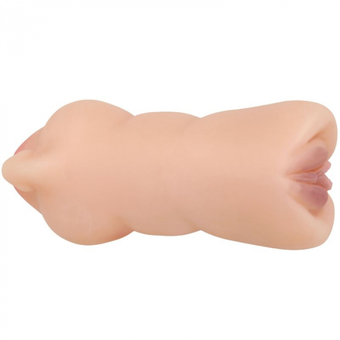 Masturbator Crazy Bull Zoey, Dublu, cu Vagin și Gura, 17 cm, din TPR, Culoare Natur [4]