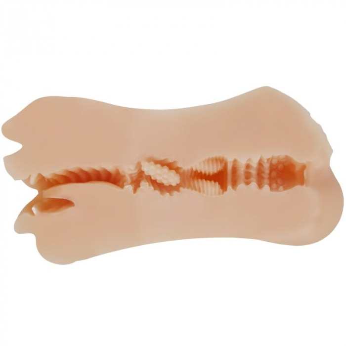 Masturbator Crazy Bull Zoey, Dublu, cu Vagin și Gura, 17 cm, din TPR, Culoare Natur [7]