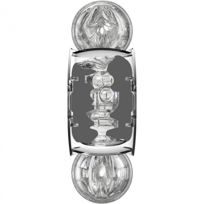 Masturbator Dublu Fleshlight Quickshot Autumn Falls, cu Vagin si Anus, Transparent [6]
