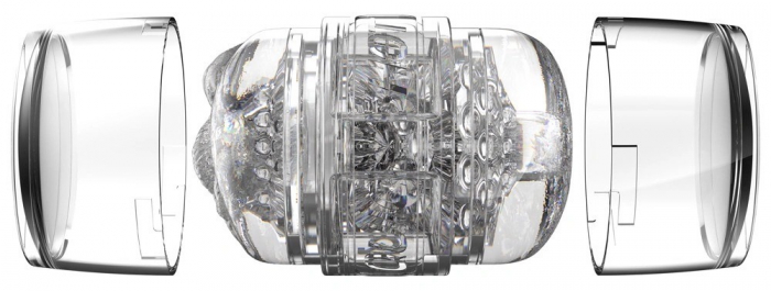 Masturbator Dublu Fleshlight Quickshot Stoya, Vagin și Anus, Transparent [8]