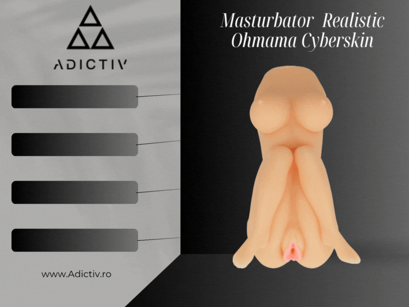 Masturbator Masculin Realistic Ohmama Cyberskin – Textura Interna, Reutilizabil, 15 cm [2]