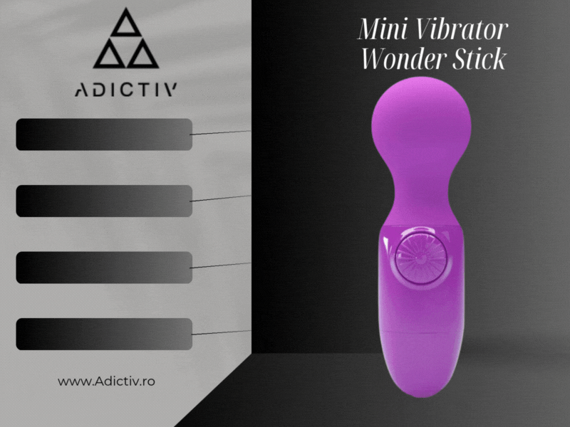 Mini Vibrator Wonder Stick - Pretty Love, cu Vibratii Puternice si Design Compact, Mov [2]