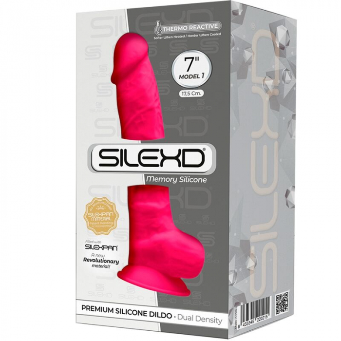 Dildo  Silexd Realist Roz cu Textura Avansata, Model 1 7” si Tehnologie SilexD, 17.5 cm [4]