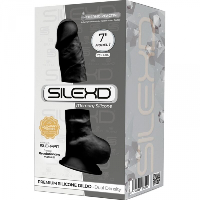 Dildo Silexd Realist Negru cu Textura Avansata, Model 1 7” – si Tehnologie SilexD, 17.5 cm [4]