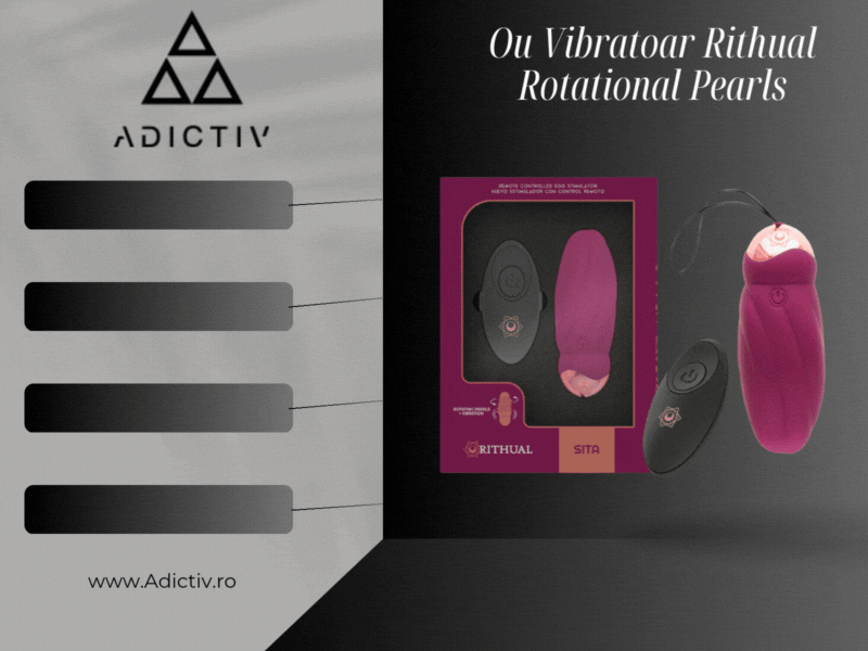 Ou Vibratoar Rithual  Rotational Pearls & Vibration cu Telecomanda si USB - Stimulare Interioara Intensa [2]