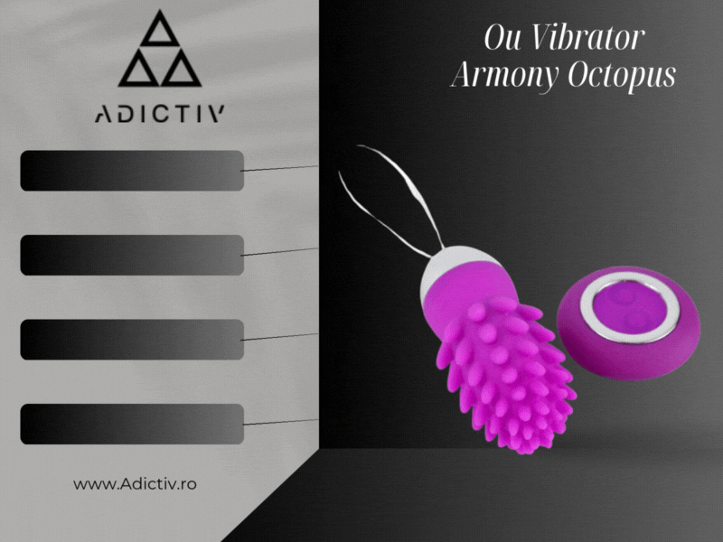 Ou Vibrator Armony Octopus, cu Vibratii, din Silicon Mov, cu Telecomanda [2]