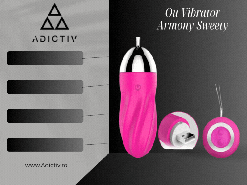 Ou Vibrator Armony Sweety, cu Vibratii, din Silicon Roz, cu Telecomanda [2]