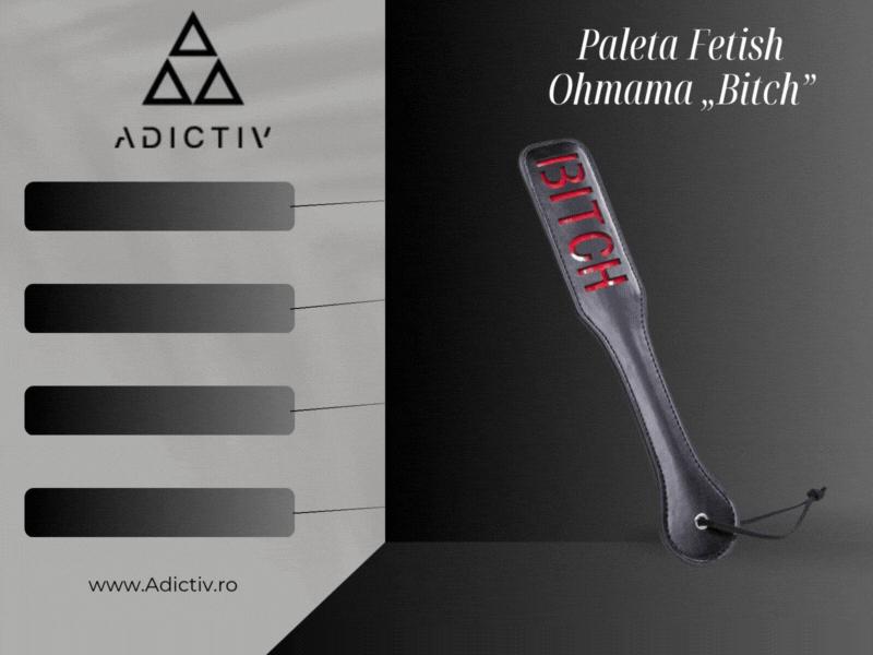 Paleta Fetish Ohmama „Bitch” din PVC – Accesoriu BDSM de Calitate Premium, 32.6 cm [2]