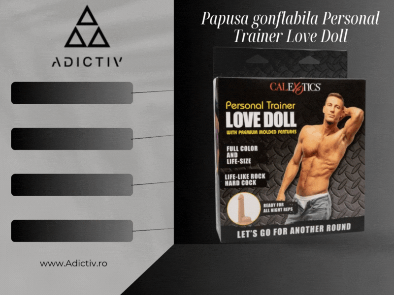 Papusa gonflabila Personal Trainer Love Doll de la CalExotics, din PVC, cu design realist si dong texturat [2]