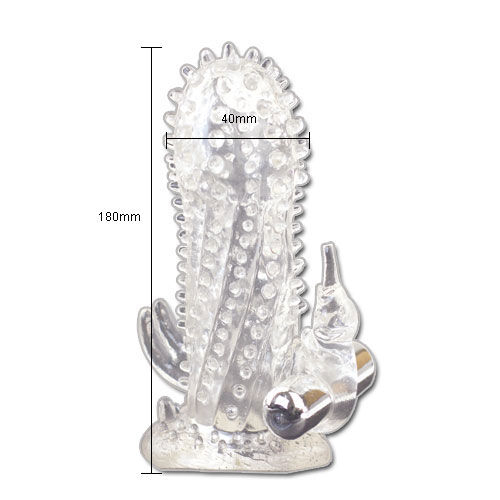 Prelungitor Penis Baile Brave Man cu Vibratii, Extra 4 cm Lungime, Stimulare Clitoridiana si Material Sigur, 18 cm [3]