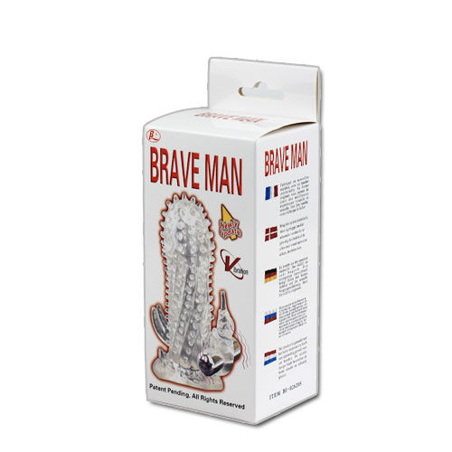 Prelungitor Penis Baile Brave Man cu Vibratii, Extra 4 cm Lungime, Stimulare Clitoridiana si Material Sigur, 18 cm [5]