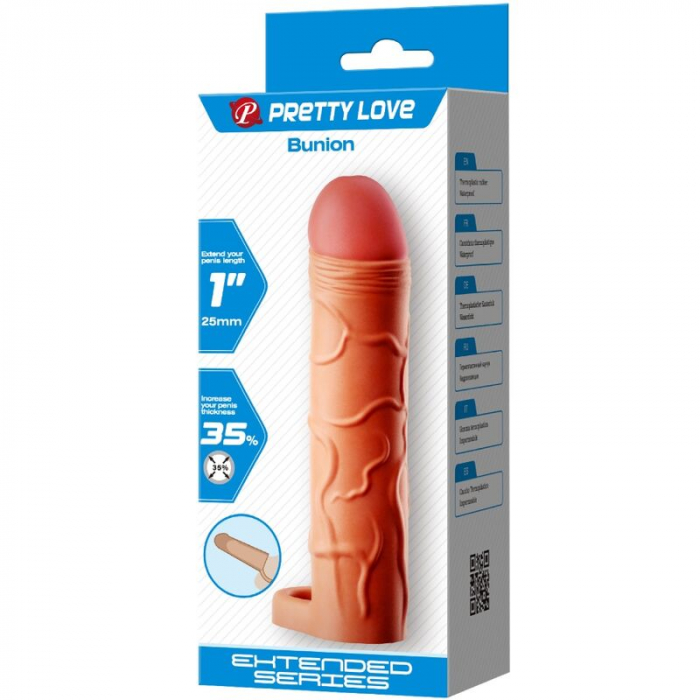 Prelungitor Penis Pretty Love Bunion, Natural, 16.5 cm, cu 2.5 cm Extensie, Material TPR [7]