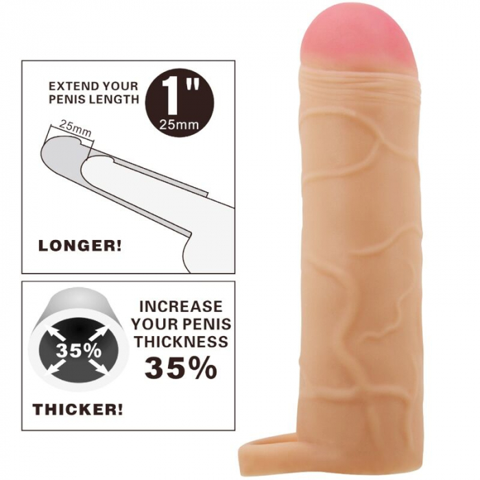 Prelungitor Penis Pretty Love Bunion, Natural, 16.5 cm, cu 2.5 cm Extensie, Material TPR [6]