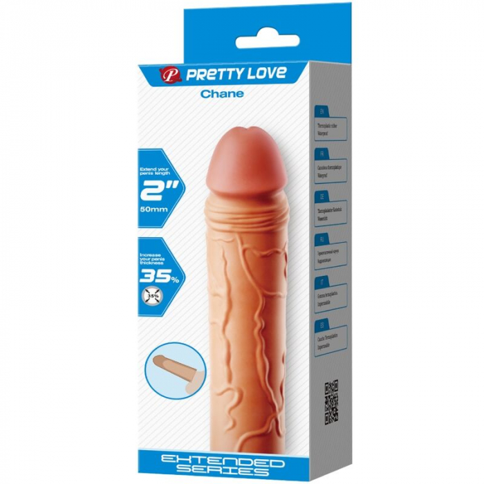Prelungitor Penis Pretty Love Chane, Natural, 18 cm, cu 5 cm Extensie, Material TPR [7]