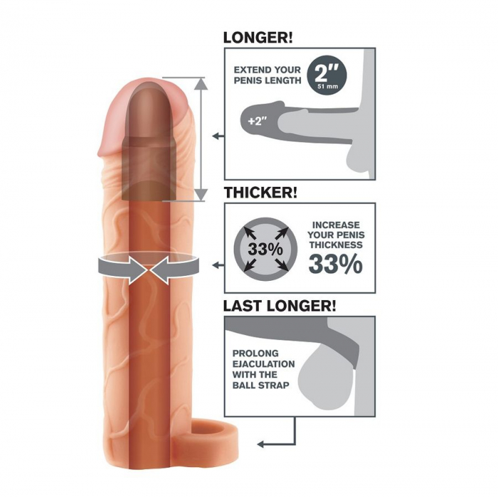 Prelungitor Penis Fantasy X-Tensions Perfect 2 - Extensie Realista 19 cm + 5.1 cm Extra [3]
