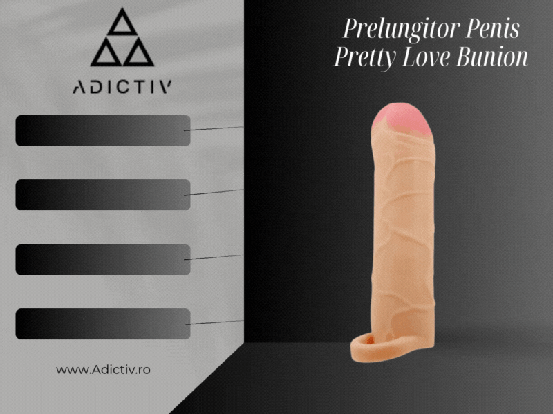Prelungitor Penis Pretty Love Bunion, Natural, 16.5 cm, cu 2.5 cm Extensie, Material TPR [2]
