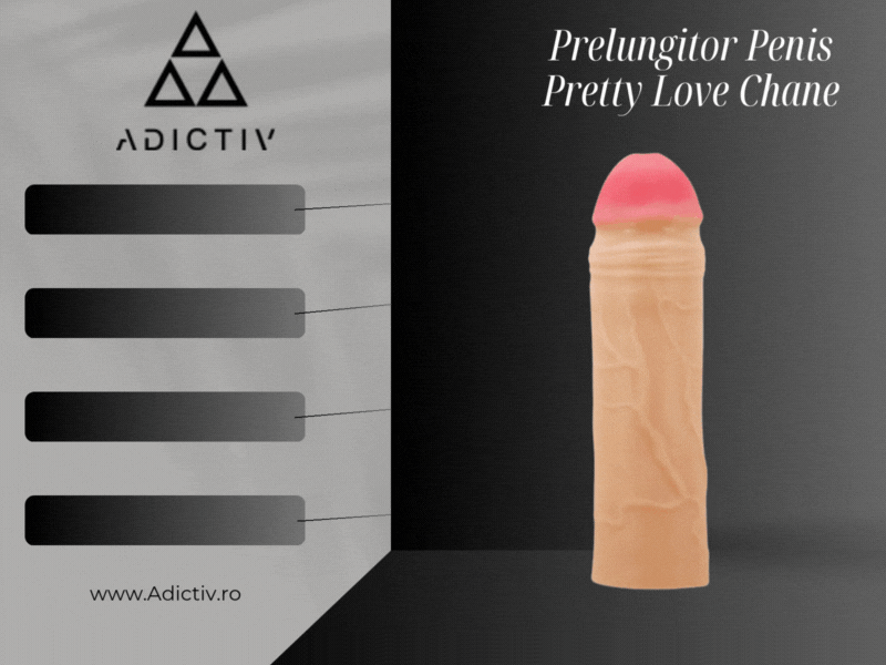 Prelungitor Penis Pretty Love Chane, Natural, 18 cm, cu 5 cm Extensie, Material TPR [2]