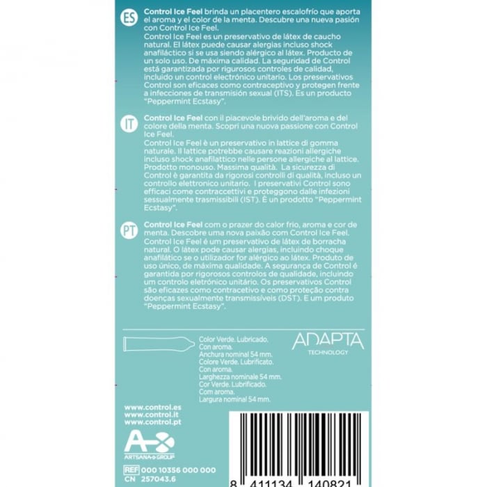 Prezervative Control Ice Feel cu Efect Racoritor si Aroma de Menta, 10 Bucati [3]