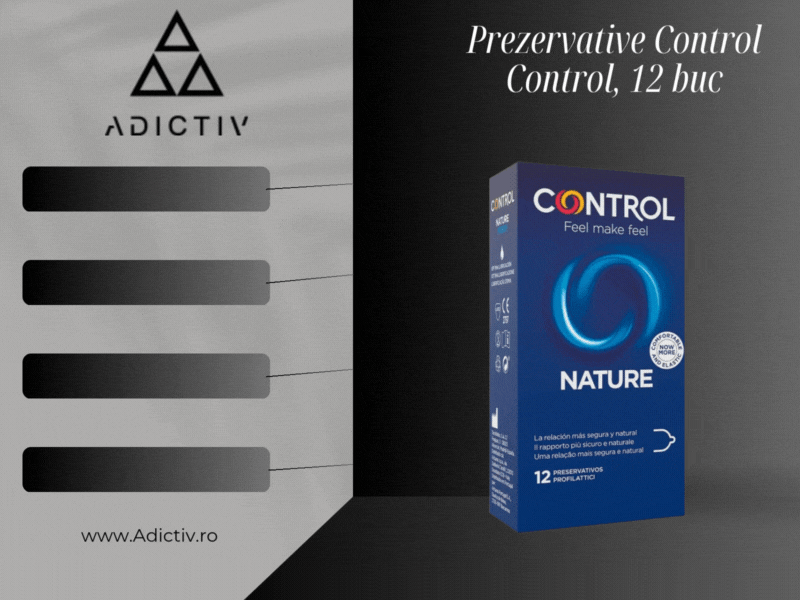 Prezervative Control Natural 54 mm, 12 Bucati, Latex Transparent, Lubrifiate, Testate Dermatologic [2]