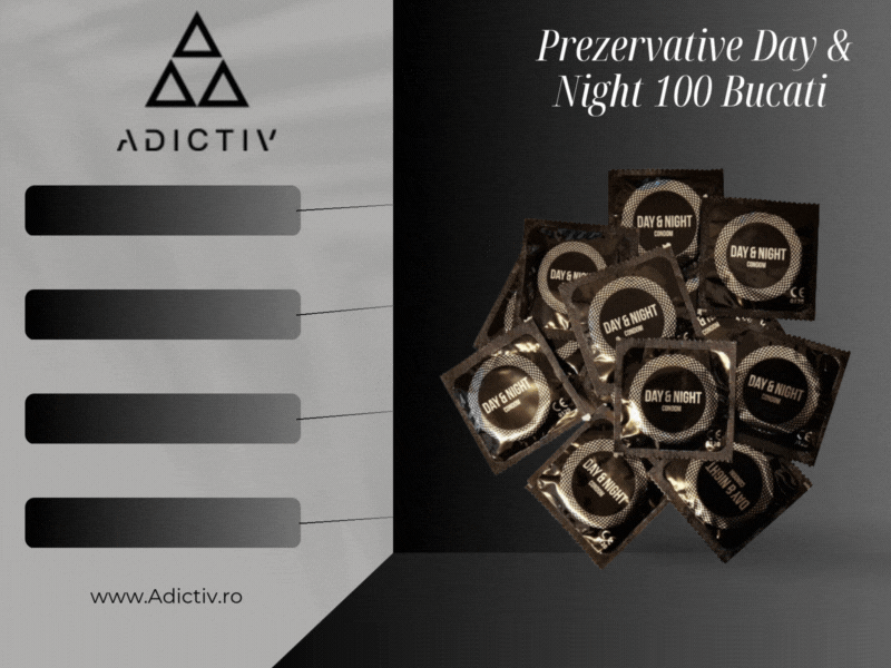 Prezervative Day & Night 100 Bucati - Profesionale, Calitate Superioara, Fara Miros de Latex, 56 mm [2]