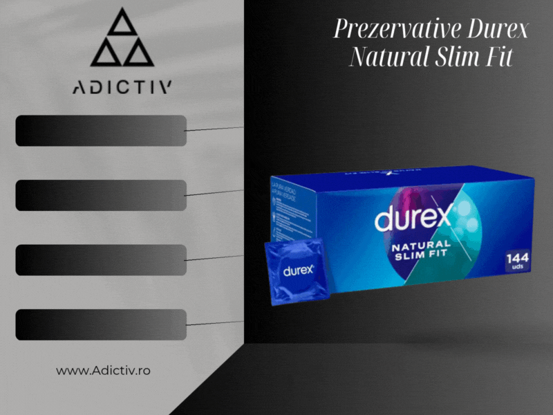 Prezervative Durex Natural Slim Fit, din Latex Natural, 52 mm, 144 bucati [2]